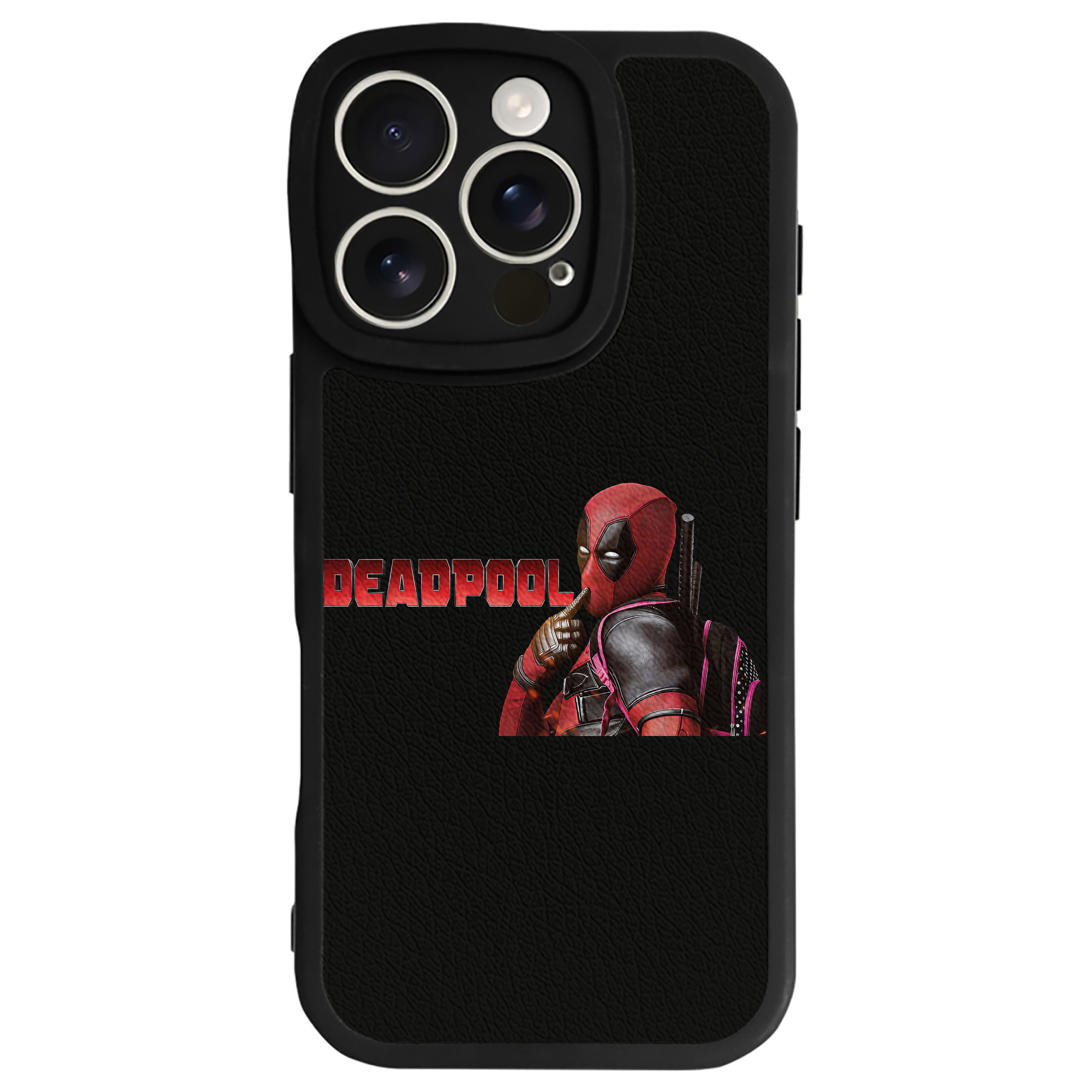 （画像用） Deadpool デッドプール 【iPhone 16シリーズ対応】シリコンスマホケース（レザー調） 材質：シリコン